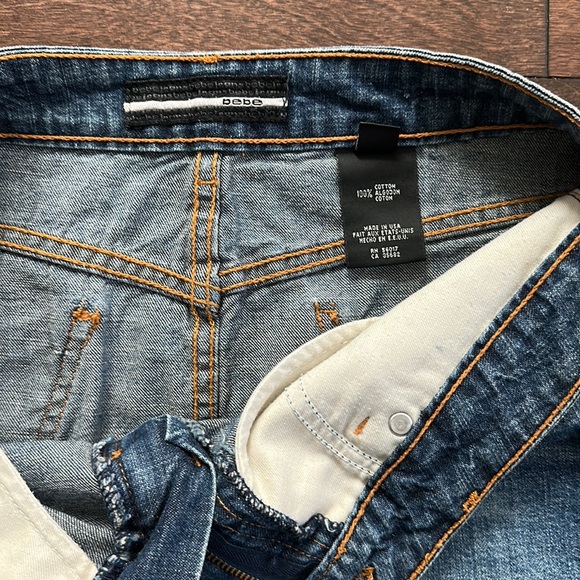 Bebe Y2K Tulip Pocket Denim Mini Skirt Vintage S - Picture 8 of 9